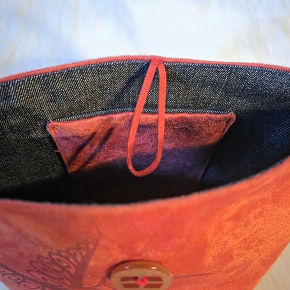 Kairos Vancouver *rare* Hummingbird Boho Suede Handbag (2000's Collector, NWOT) - Picture 6 of 8